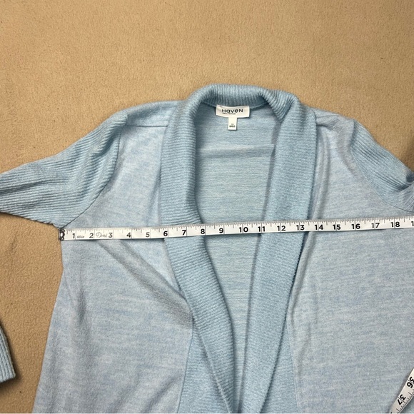 Haven Well Within Sweater Womens XS Light Blue Open Front Cardigan Pockets - Picture 5 of 8